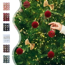 Moocorvic 12Pcs Velvet Orange Christmas Ornaments, Glitter Small Flocked Hanging Balls Ornaments for Xmas Tree Home Decor