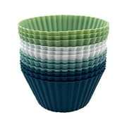 Moocorvic 12pc Silicone Muffin Cupcake Mold Baking Tool Reusable Round Pudding Cup