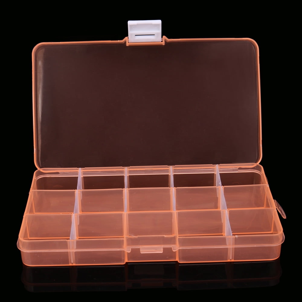 Moocorvic 15 Grids Clear Plastic Organizer Box Container Tackle Box