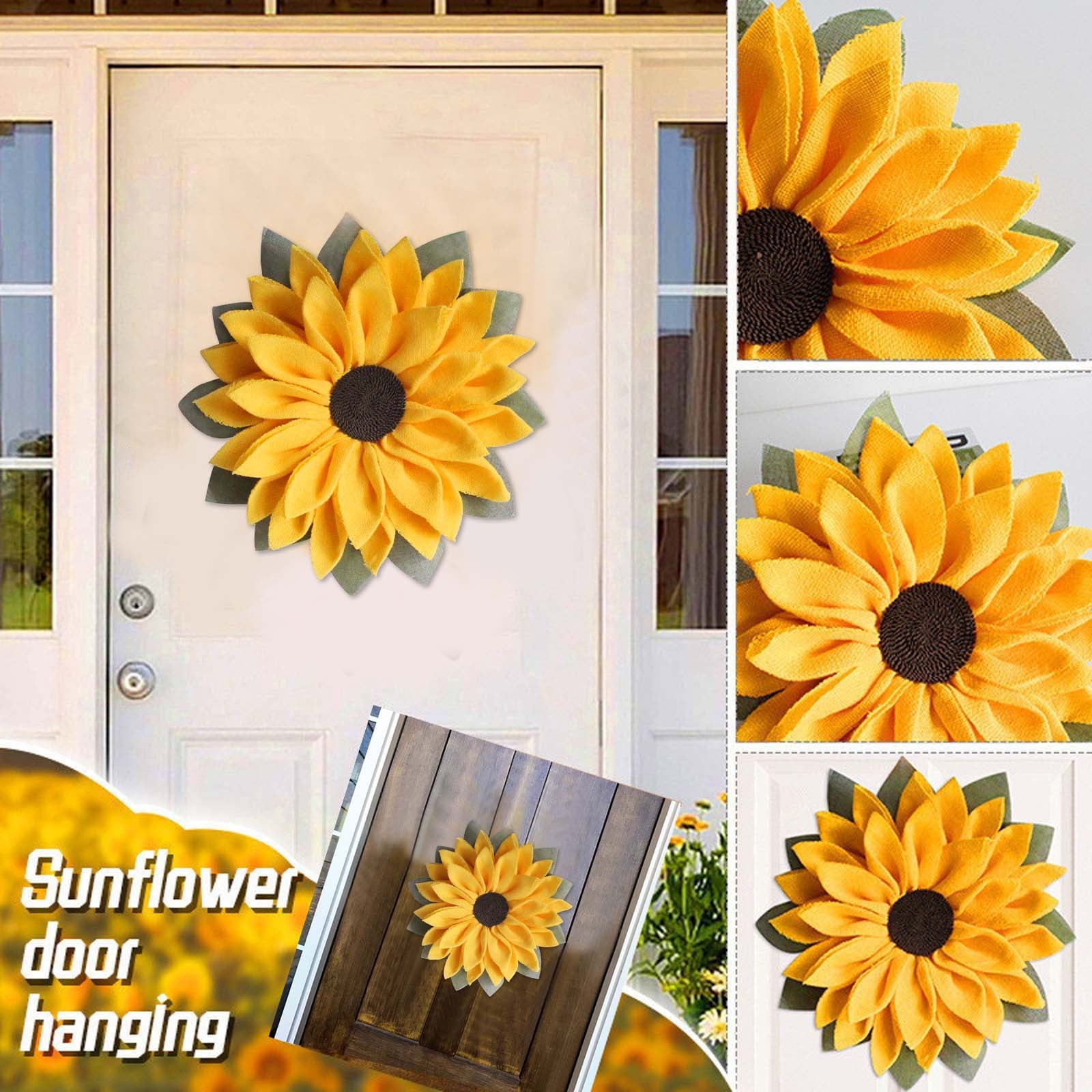 Moocorvic 16.5 Inch Sunflower Flowers Wall Hanging Decor , Wall Art Decorations Hanging for Indoor Outdoor Home Bathroom Kitchen Dining Room Porch