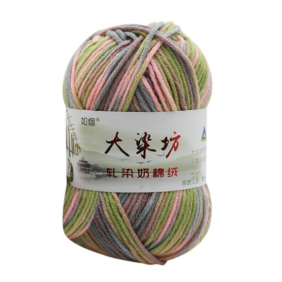 Moocorvic 1PC 50g Chunky Colorful Hand Knitting Baby Milk Cotton Crochet Knitwear Wool I