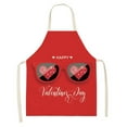 thumbnail image 1 of Moocorvic 1pc Parent adult the Family Kitchen Valentine's Day Print Linen Family Aprons, 1 of 2