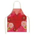 thumbnail image 1 of Moocorvic 1pc Parent adult the Family Kitchen Valentine's Day Print Linen Family Aprons, 1 of 2