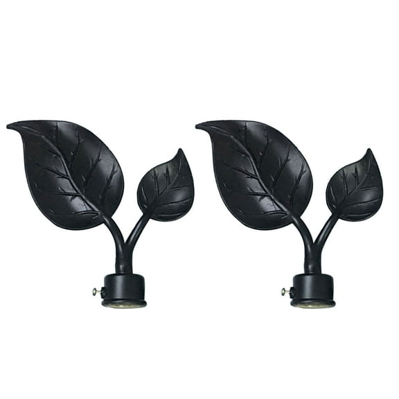 Moocorvic 1pcs Curtain Rod Finials Leaf Shaped Curtain Rod End Drapery Rail Pole Head Cap