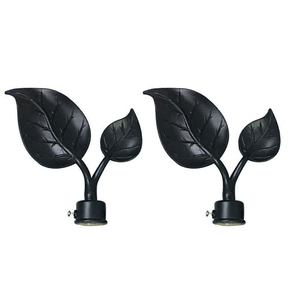 Moocorvic 1pcs Curtain Rod Finials Leaf Shaped Curtain Rod End Drapery Rail Pole Head Cap