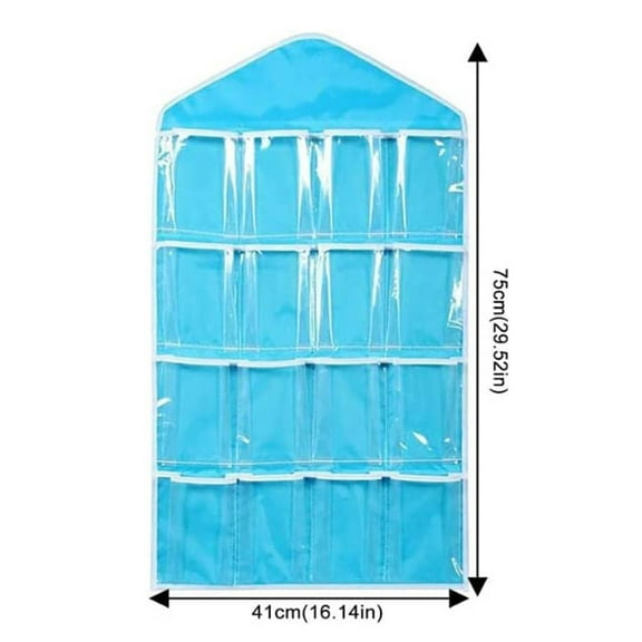 Moocorvic 1x 16 Pockets Door Hanging Bags Home Shoe Rack Hanger Storage Organizer For Underwear Socks Bras