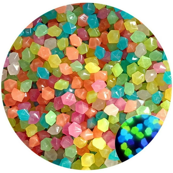 Moocorvic 200Pcs Glow in The Dark Rocks Fish Tank Decorations Tiny Home Fairy Garden Accessories for Outdoor Decor,Walkway,Luminous Pebbles Powered by Light or Solar,