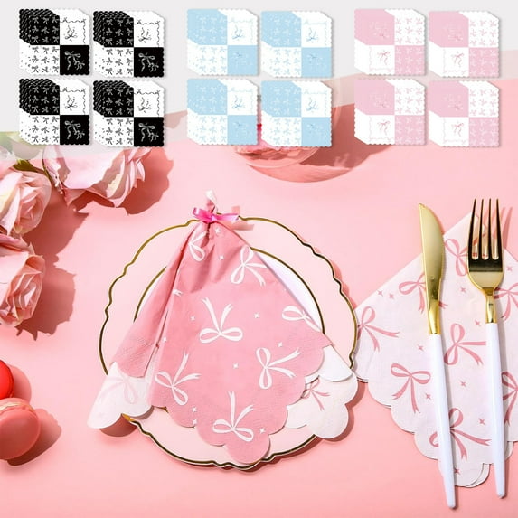 Moocorvic 20Pack Valentine's Day Paper Napkins, Birthday Party Supplies Wedding Table Decor