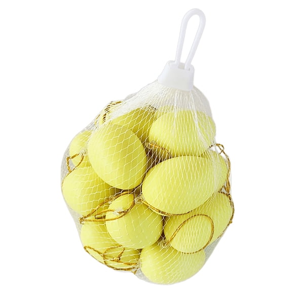Moocorvic 20Pcs Plastic Easter Eggs for DIY Crafts, Colorful Hand Painted Eggs Easter Hanging Decoration for Tree Basket Stuffers Fillers Spring Party Supplies(Yellow)