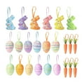 thumbnail image 1 of Moocorvic 24 Pack Easter Egg Ornaments Colorful Foam Easter Hanging Artificial Carrots for Easter Tree Decorations Spring Party, 1 of 6