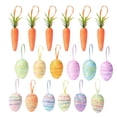 thumbnail image 1 of Moocorvic 24 Pack Easter Egg Ornaments Colorful Foam Easter Hanging Artificial Carrots for Easter Tree Decorations Spring Party, 1 of 6