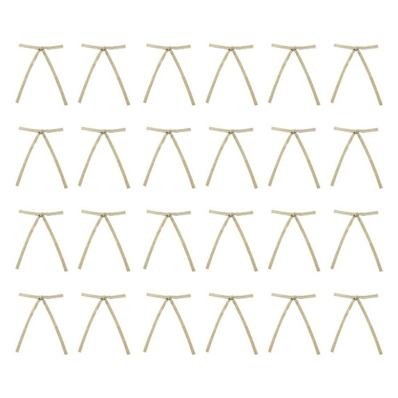 Moocorvic 24 Pcs Beige Velvet Bows for Christmas Tree, Door, Garland, Wreath, 5"x7"