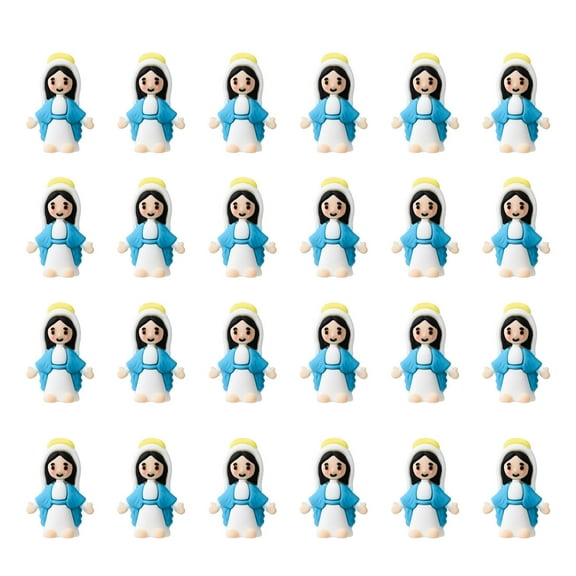 Moocorvic 24PCS Mini Jesus Figurines Easter Basket Stuffer Small Jesus Statue Sunday Classic Religious Gifts Christmas Party Favors(Light Blue)