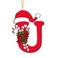 thumbnail image 1 of Moocorvic 26 Initial Letter Ornaments, Christmas Tree Decoration Acrylic Personalized Christmas Cane Alphabet for Holiday Decor(U), 1 of 7