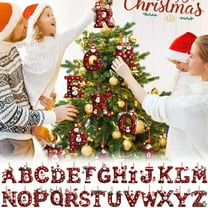 Moocorvic 26 Initial Letter Ornaments Christmas Tree Decoration Personalized Hanging Alphabet Pendant, A