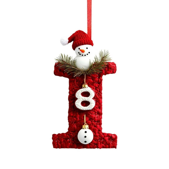 Moocorvic 26 Initial Letter Ornaments Christmas Tree Decoration Personalized Hanging Alphabet Pendant, I
