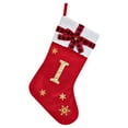 thumbnail image 1 of Moocorvic 26 Initial Letter Red Christmas Stocking, Embroidered Letter Velvet Christmas Tree Decoration 11 Inch(I), 1 of 9
