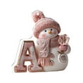 thumbnail image 1 of Moocorvic 26 Initial Letters Christmas Tree Decoration Pink Snowman Hanging Xmas Ornaments(A), 1 of 5