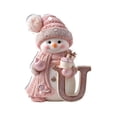 thumbnail image 1 of Moocorvic 26 Initial Letters Christmas Tree Decoration Pink Snowman Hanging Xmas Ornaments(U), 1 of 5