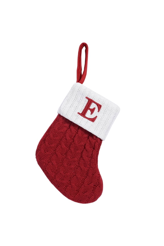 26 Initials Mini Christmas Stockings for Fireplace, Christmas Tree, Gifts(E)