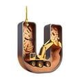 thumbnail image 1 of Moocorvic 26 Letter Christmas Ornaments, Funny Gifts Construction Vehicles Personalized Christmas Tree Decoration(U), 1 of 6