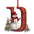 thumbnail image 1 of Moocorvic 26 Letters Christmas Tree Decoration Pendant, Christmas Snowman Personalized DIY Christmas Ornaments Xmas Tree Hanging Decor(U), 1 of 4