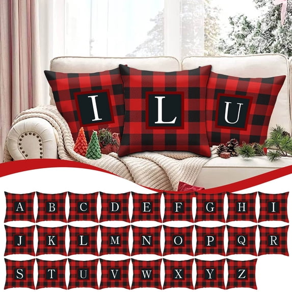 Moocorvic 26 Letters Pillow Covers 18”x18”, Modern Alphabet A to Z Throw Pillow Covers for Sofa Couch Bed(Letter R)
