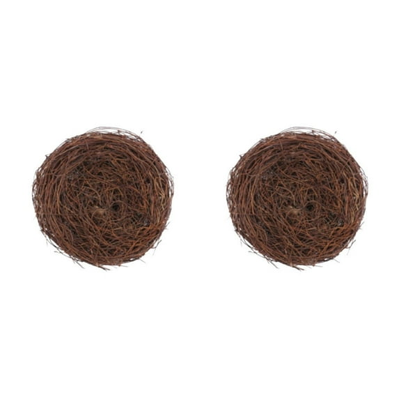 Moocorvic 2PCS Easter Artificial Bird Nest Rattan Woven Birdhouse for Crafts Home Party Wedding Patio Garden Yard Decor Brown 3.15Inches