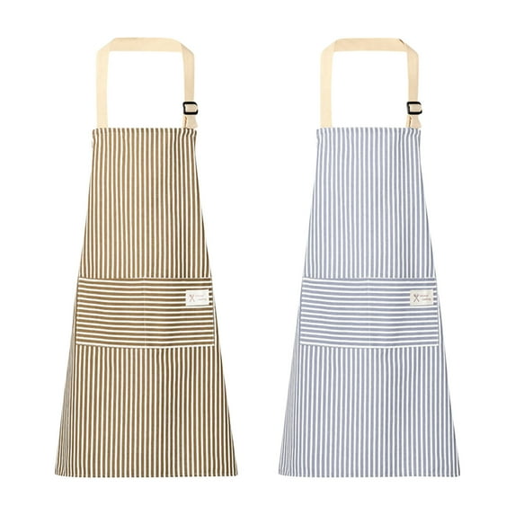 Moocorvic 2Pcs Aprons for Women with Pockets, Waterproof Aprons for Cooking Kitchen PVC Household Sleeveless Apron for Men(28.3x25.6inch)