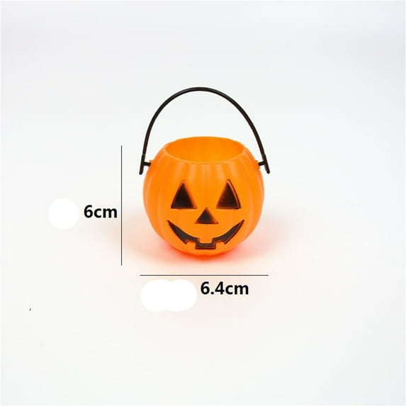 Moocorvic 2Pcs Halloween Treat Bags Halloween Bucket Round Pumpkin Bucket Halloween Toys for Kids, Indoor Halloween Decor Outdoor for Home Halloween Birthday Party Decorations