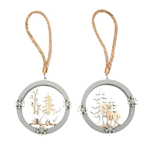 Moocorvic 2Pcs Merry Christmas Welcome Sign for Front Door, Home/Farmhouse Porch Décor Wooden Hanging Sign Window Decor