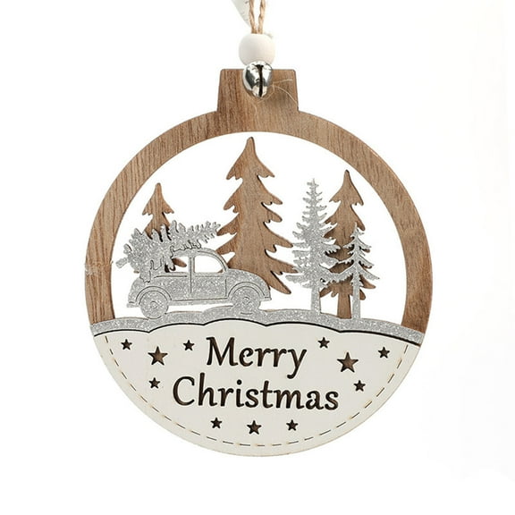 Moocorvic 2Pcs Merry Christmas Welcome Sign for Front Door, Home/Farmhouse Porch Décor Wooden Hanging Sign Window Decor