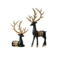 thumbnail image 1 of Moocorvic 2Pcs Resin Reindeer Figurines Christmas Table Decorations Black, Sitting & Standing Deer Statues for Living Room, Bedroom, Christmas Gifs, 1 of 9