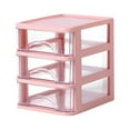 thumbnail image 1 of Moocorvic 3 Layer Desktop Drawer Mini Plastic Containers Transparent Cosmetic Dresser Organizer for Makeup Bathroom Office Dorm Desk Countertop (Pink), 1 of 6