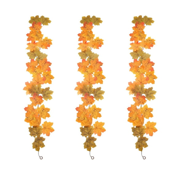 Moocorvic 3 Pcs Artificial Hanging Maple Leaf Vines Fall Garland Thanksgiving Decorations for Farmhouse Wedding Fireplace Home Door Decor 39.4inch