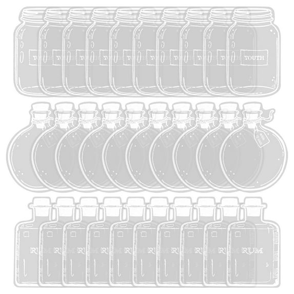 Moocorvic 30Pcs Transparent Dried Flower Bookmarks Craft, Clear Drift Bottle Bookmark, Flower Page Clips Bookmarks, Clear Flower Page Sticker, Glassware Stickers