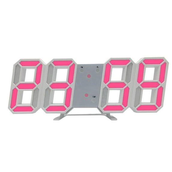 Moocorvic 3D LED Digital Clock Wall Deco Glowing Night Mode Adjastable Electronic Table Clock Wall Clock Decoration Living Room LED Clock