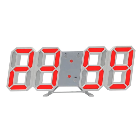 Moocorvic 3D LED Digital Clock Wall Deco Glowing Night Mode Adjastable Electronic Table Clock Wall Clock Decoration Living Room LED Clock