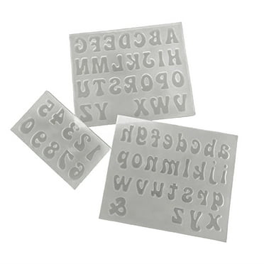 Moocorvic 3Pcs Letter Molds for Chocolate, Silicone Chocolate Molds, Mini Letter Resin Molds,