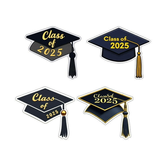 Moocorvic 4Pcs Graduation Decorations 2025 Stickers Funny Bachelor's Cap Stickers