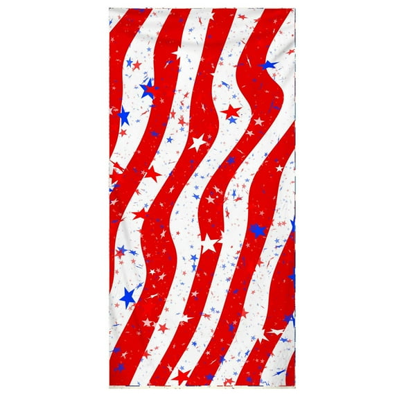 Guanhe 4th of July American Flag Beach Towel Large Oversized Beach Towels 27x55 Inch Patriotic Star Striped Pool Towel, Microfiber Summer Swim Towel(Red)