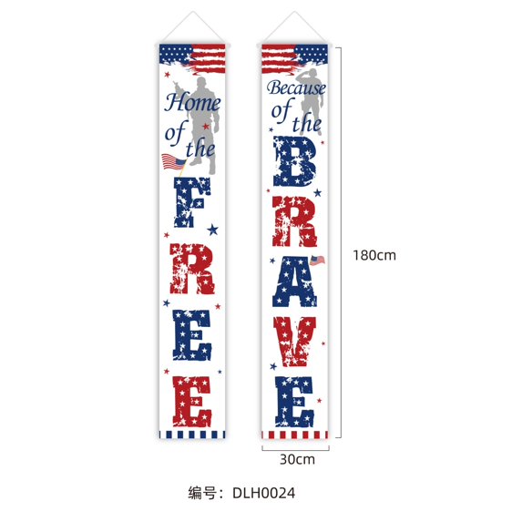 Moocorvic 4th of July Decorations Patriotic Decorations Sign Banners Red White And Blue Decorations Bunting Banner for Independence Memorial Veterans Day Outdoor Indoor Yard