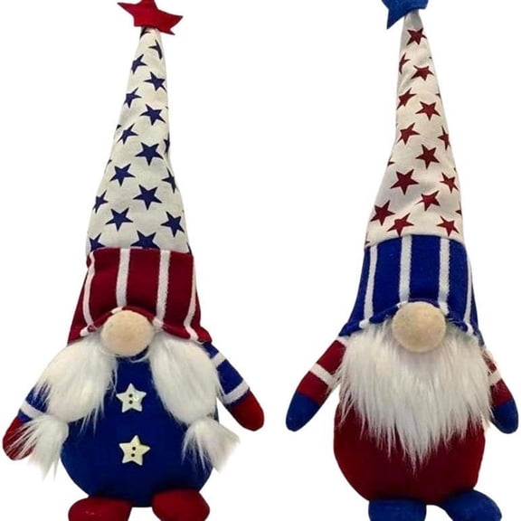 Moocorvic 4th of July Gnomes Independence Day Gifts Plush Elf Toy Patriotic American Stars Stripes Memorial Day Decorations for Fourth of July Decorations 1PC