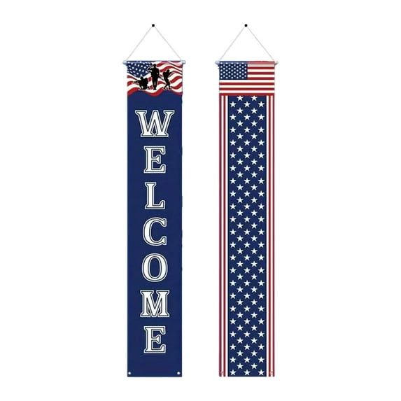 Moocorvic 4th of July Decor Banner Red, White, and Blue Patriotic Decorations Independence Day Themed Holiday Party Supplies