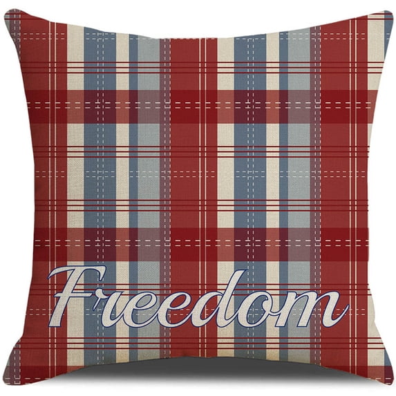 4th of July Throw Pillow Cover,Patriotic Stars Stripes Throw Pillow,America Flag Decor Cushion Case for Sofa Couch