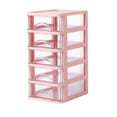 thumbnail image 1 of Moocorvic 5 Layer Desktop Drawer Mini Plastic Containers Transparent Cosmetic Dresser Organizer for Makeup Bathroom Office Dorm Desk Countertop (Pink), 1 of 5