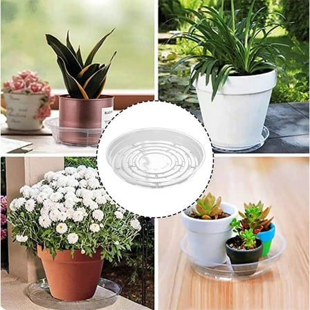 Moocorvic 5 Pack Plastics Plant Saucer,8 Inch Clear Round Plant Drip Trays for Indoor/Outdoor Plant Pots
