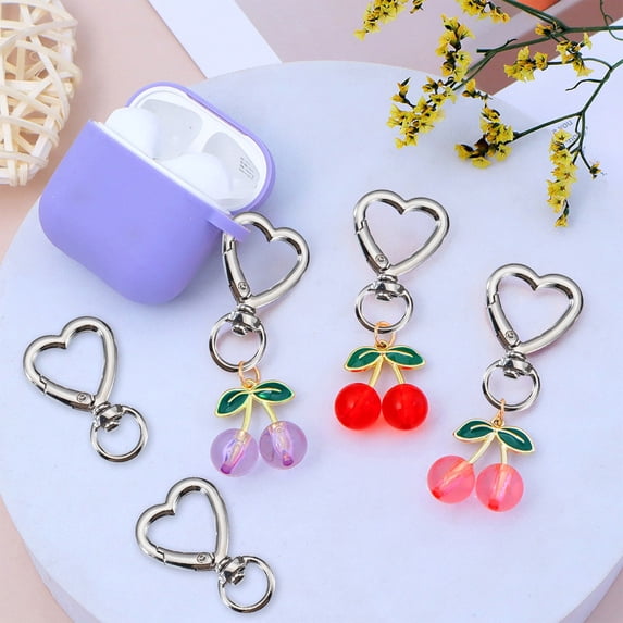 Moocorvic 5 Pcs Heart Shape Keychains, for Handbag DIY Bags Craft Making Hanging Keys Rings