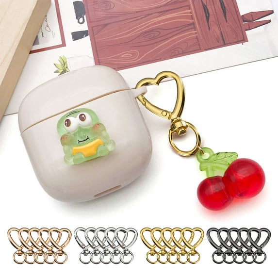 Moocorvic 5 Pcs Heart Shape Keychains, for Handbag DIY Bags Craft Making Hanging Keys Rings