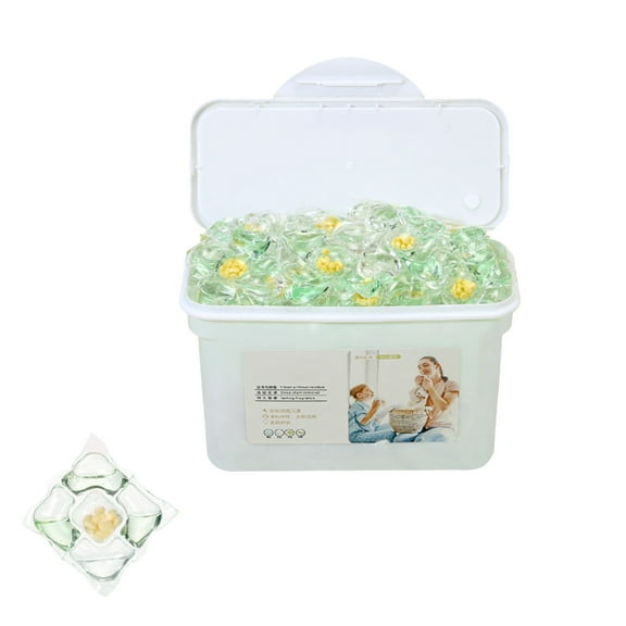 Moocorvic 50 Count Liquid Laundry Detergent Pods 5 in 1 Wash Fresh Scent Beads Stain Remover Odor, Washing Machine Pod with Container Box